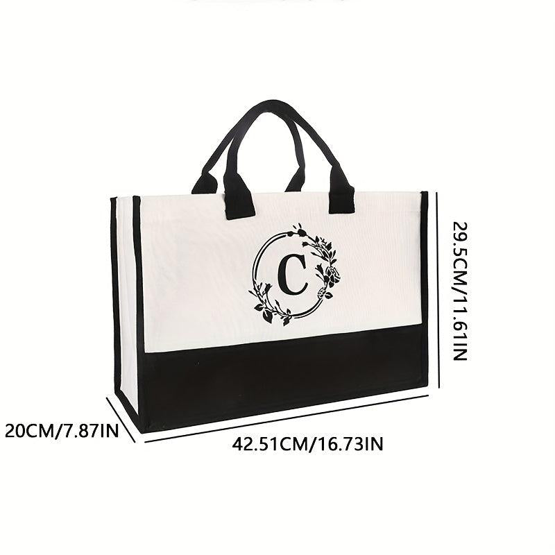 Large Capacity Canvas Tote Bag Lightweight Satchel Shoulder Bag