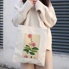 Floral Girl Tote Bag Eco Shoulder Reusable Grocery Shopping