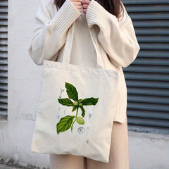 Floral Girl Tote Bag Eco Shoulder Reusable Grocery Shopping