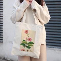 Floral Girl Tote Bag Eco Shoulder Reusable Grocery Shopping