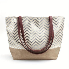 Ripple Silver Pattern Tote Bag Beach Handbag Large Capacity