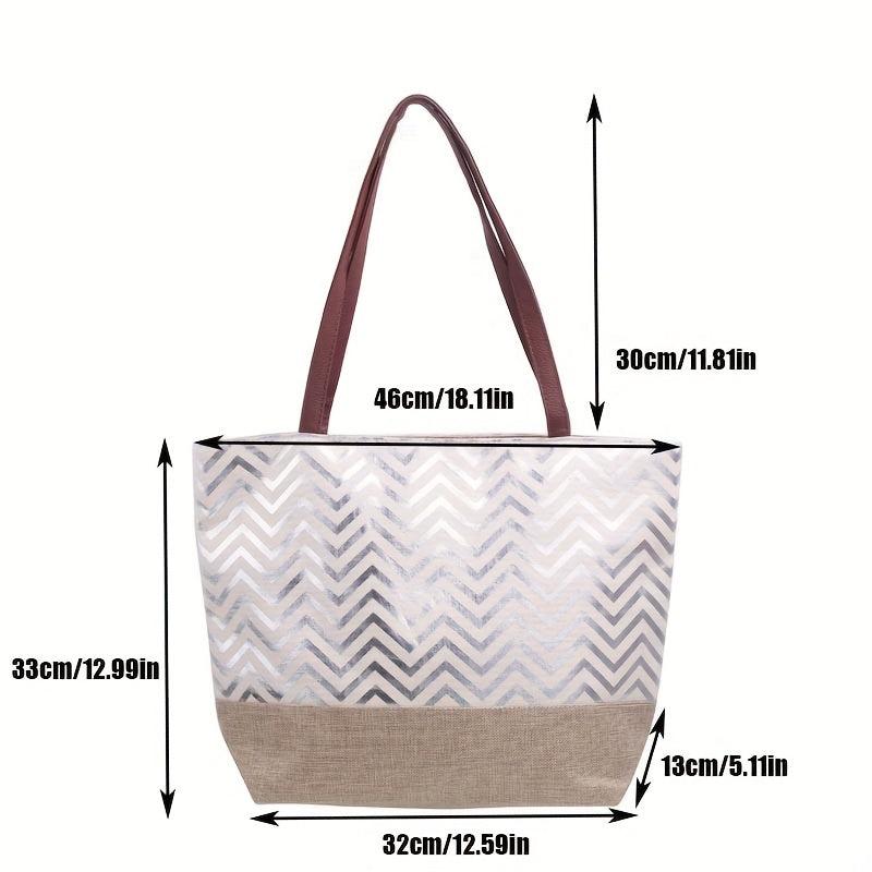 Ripple Silver Pattern Tote Bag Beach Handbag Large Capacity