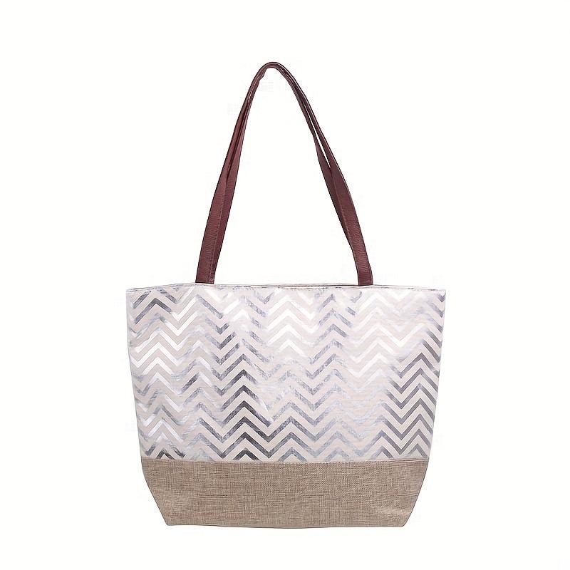 Ripple Silver Pattern Tote Bag Beach Handbag Large Capacity