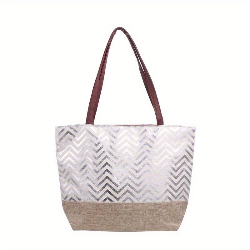 Ripple Silver Pattern Tote Bag Beach Handbag Large Capacity