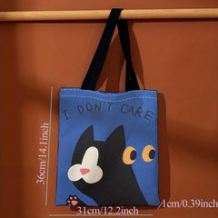 Black Cat Print Tote Bag Large Travel Beach Shoulder Bag