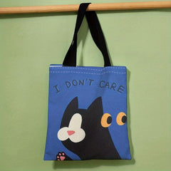 Black Cat Print Tote Bag Large Travel Beach Shoulder Bag