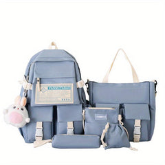 5pcs Backpack Crossbody Bag Set for Students
