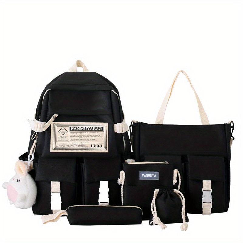 5pcs Backpack Crossbody Bag Set for Students