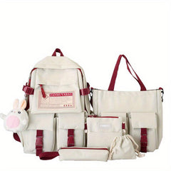 5pcs Backpack Crossbody Bag Set for Students