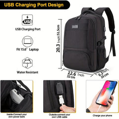 Men's Business Travel Notebook Backpack USB Charging Interface