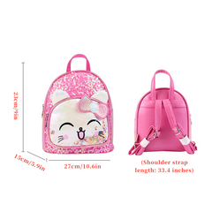 Kitten Shape Backpack With Colorful Sequins for Kids