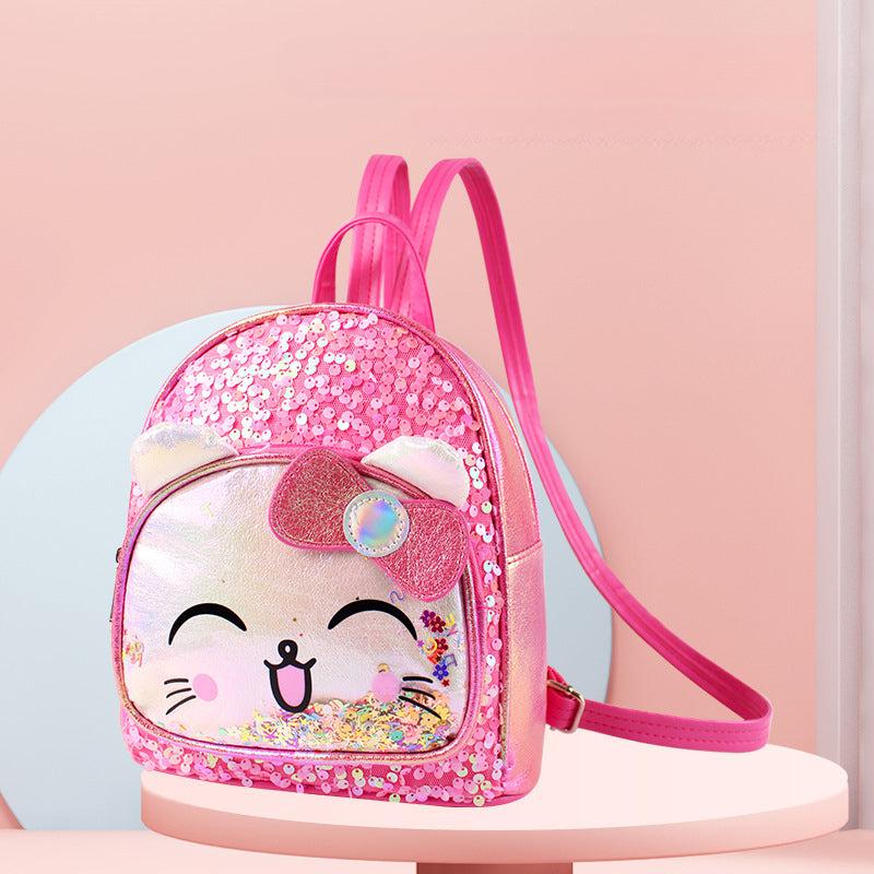 Kitten Shape Backpack With Colorful Sequins for Kids