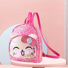 Kitten Shape Backpack With Colorful Sequins for Kids