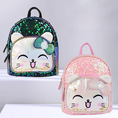 Kitten Shape Backpack With Colorful Sequins for Kids