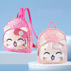 Kitten Shape Backpack With Colorful Sequins for Kids