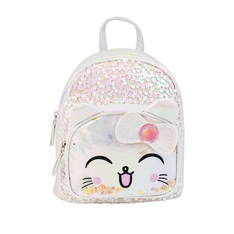 Kitten Shape Backpack With Colorful Sequins for Kids