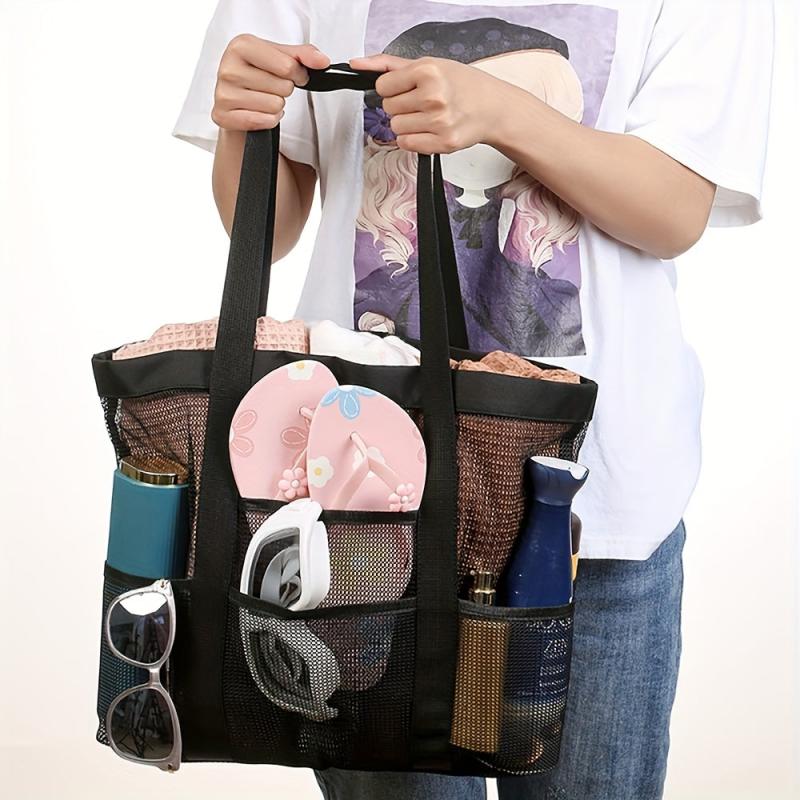 Mesh One Shoulder Beach Bag Portable Storage Bag