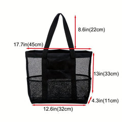 Mesh One Shoulder Beach Bag Portable Storage Bag
