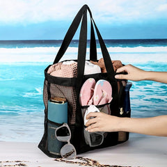 Mesh One Shoulder Beach Bag Portable Storage Bag