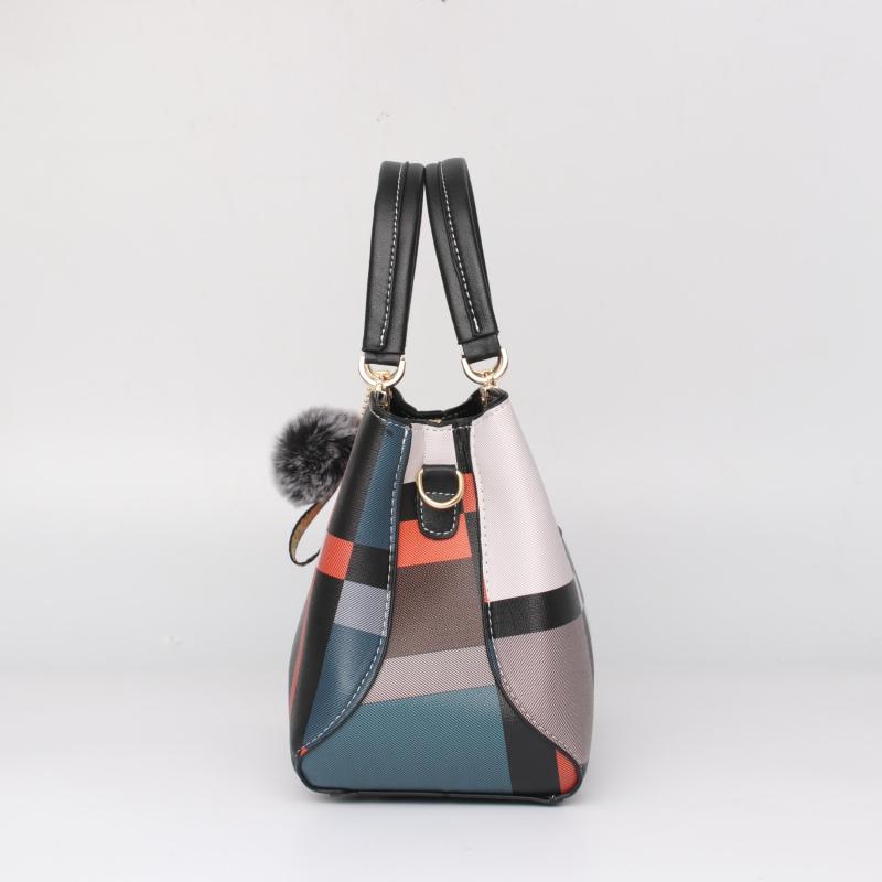 Block Plaid Tote Bag Crossbody Women's Handbag