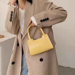 Crocodile Pattern Shoulder Bag Chain Strap Handbag