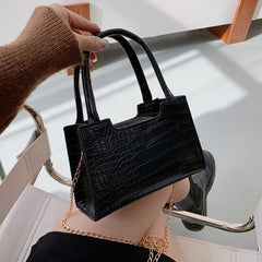 Crocodile Pattern Shoulder Bag Chain Strap Handbag