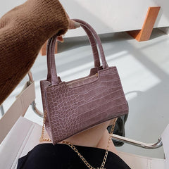 Crocodile Pattern Shoulder Bag Chain Strap Handbag
