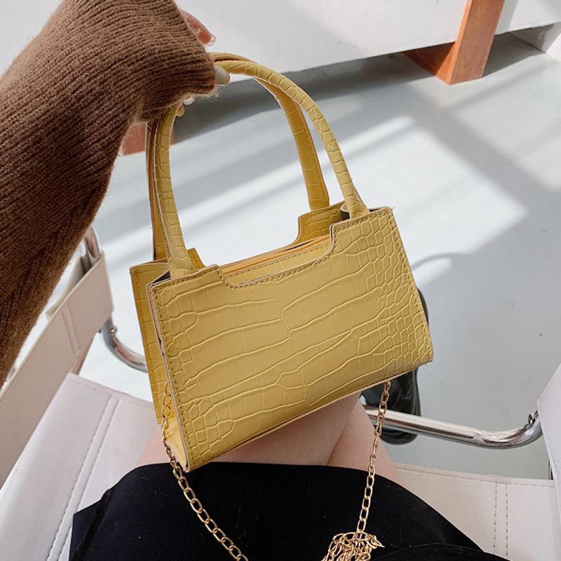 Crocodile Pattern Shoulder Bag Chain Strap Handbag