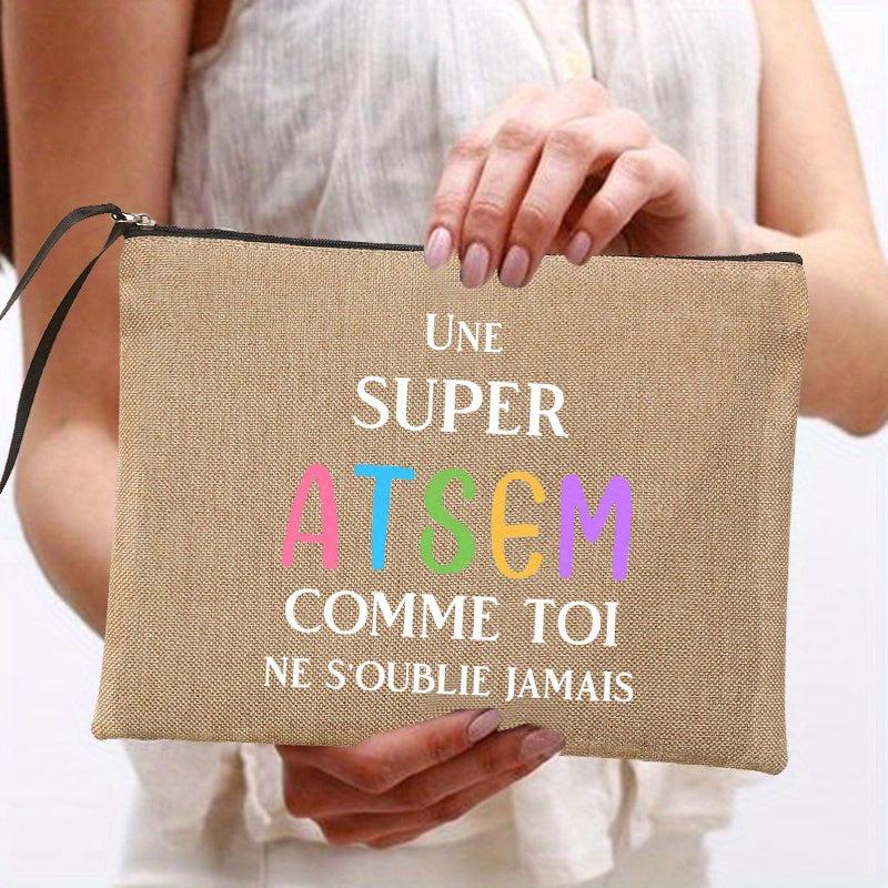 French Print Cosmetic Bag Travel Toiletry Bag