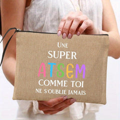 French Print Cosmetic Bag Travel Toiletry Bag