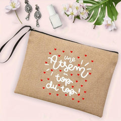 French Print Cosmetic Bag Travel Toiletry Bag