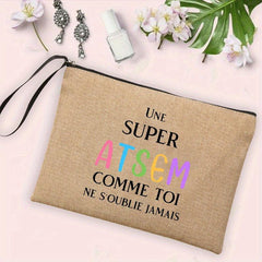 French Print Cosmetic Bag Travel Toiletry Bag