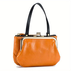 Solid Small Handbag Lightweight All Match Kiss Lock & Zipper Pocket Bag