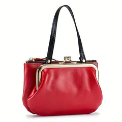 Solid Small Handbag Lightweight All Match Kiss Lock & Zipper Pocket Bag