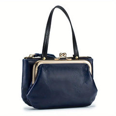 Solid Small Handbag Lightweight All Match Kiss Lock & Zipper Pocket Bag