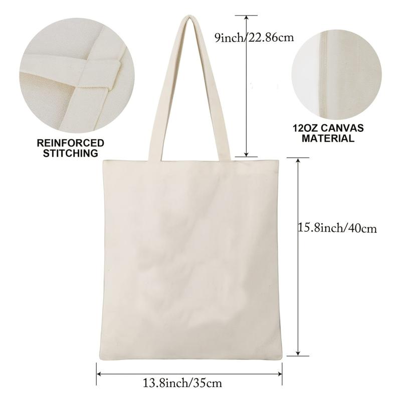 Hot Air Balloon Pattern Canvas Shoulder Bag Lightweight Shopping Bag