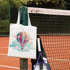 Hot Air Balloon Pattern Canvas Shoulder Bag Lightweight Shopping Bag