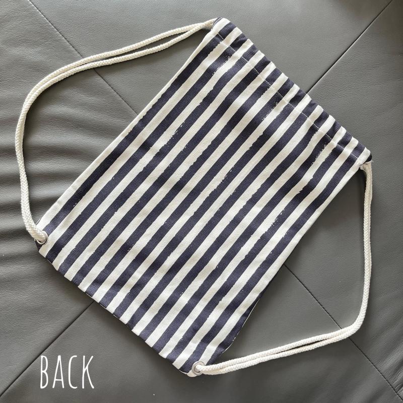 Strip Print Casual Backpack & Purse