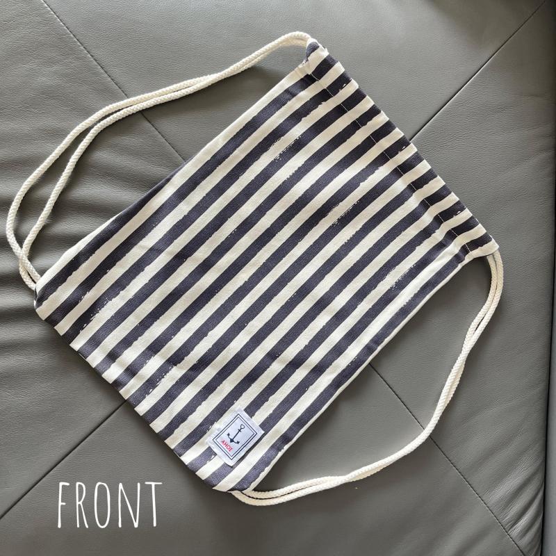 Strip Print Casual Backpack & Purse