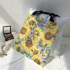 Chrysanthemum Flower Print Canvas Tote Bag Casual Travel Beach Shoulder Bag