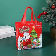 4 Pcs Christmas Pattern Storage Handbags Non-woven Gift Bags