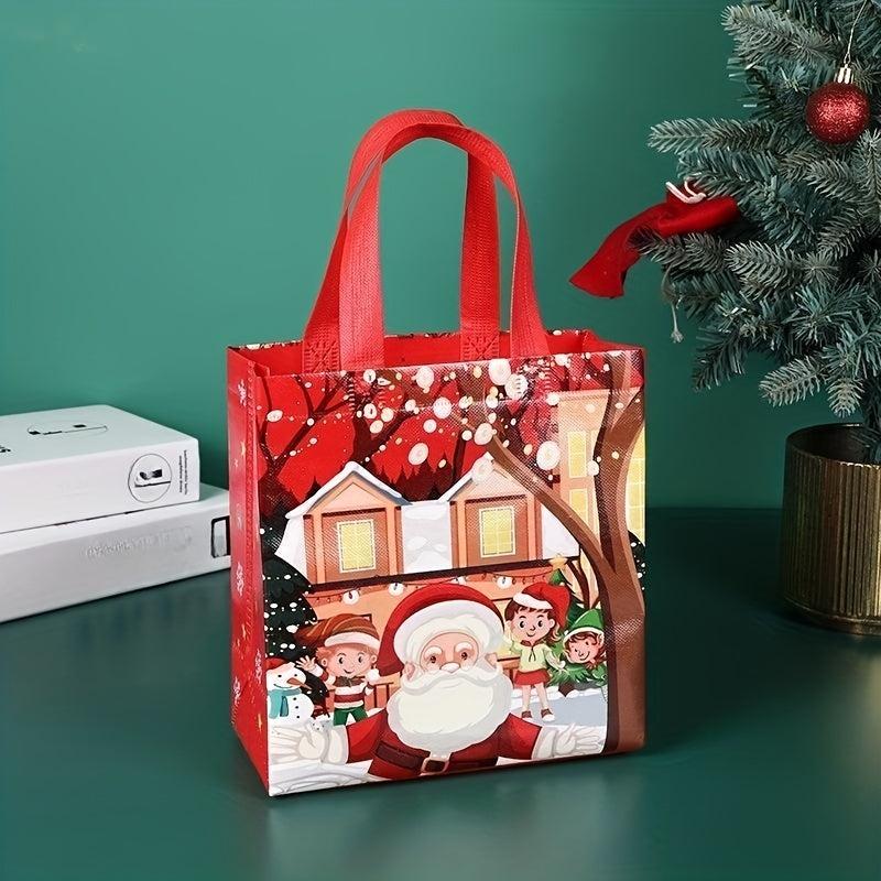 4 Pcs Christmas Pattern Storage Handbags Non-woven Gift Bags