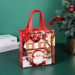 4 Pcs Christmas Pattern Storage Handbags Non-woven Gift Bags