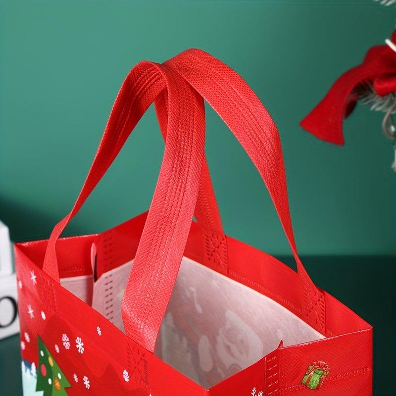 4 Pcs Christmas Pattern Storage Handbags Non-woven Gift Bags