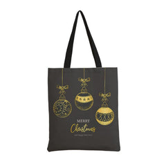 Christmas Hanging Ball Pattern Canvas Bag Women's Canvas Handbag