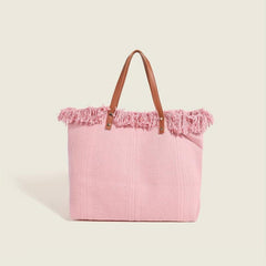 Letter Embroidered Tote Bag Large Capacity Handbag Women's Storage Bag