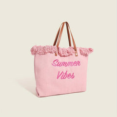 Letter Embroidered Tote Bag Large Capacity Handbag Women's Storage Bag