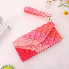 Silicone Long Coin Purse Clutch Wallet Popper Pressure Relief
