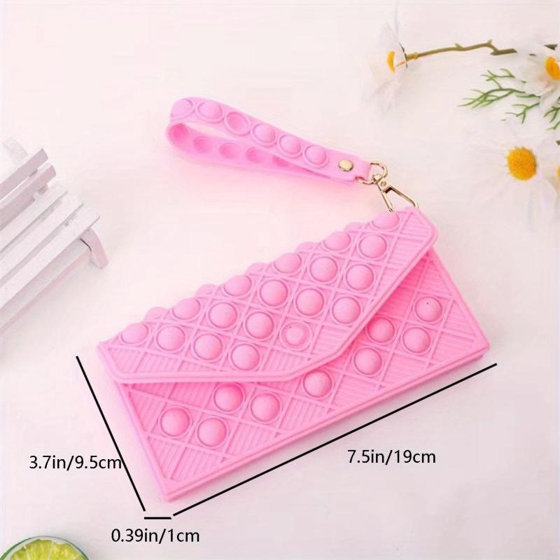 Silicone Long Coin Purse Clutch Wallet Popper Pressure Relief