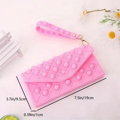 Silicone Long Coin Purse Clutch Wallet Popper Pressure Relief